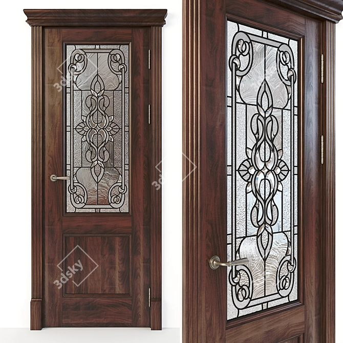 Stained Glass Door: Elegant and Unique 3D model image 1