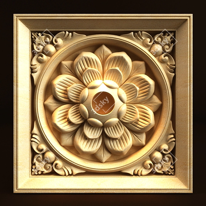 Exquisite Bali Carving Ornament 3D model image 3