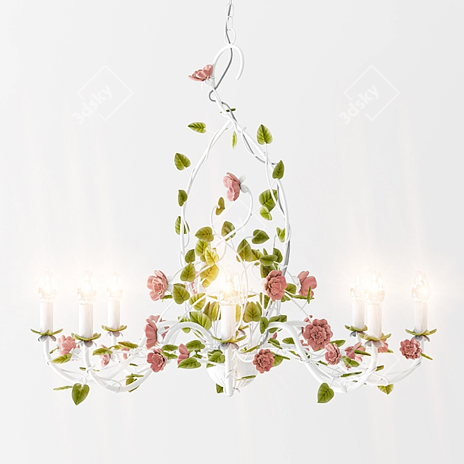 Elegant Bouquet Chandelier 3D model image 1