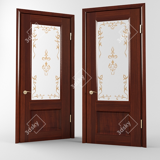 Elegant Faberge Glass Door 3D model image 1