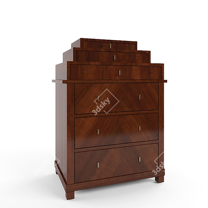 Bolier Rosenau Biedermeier Tiered Chest 3D model image 1