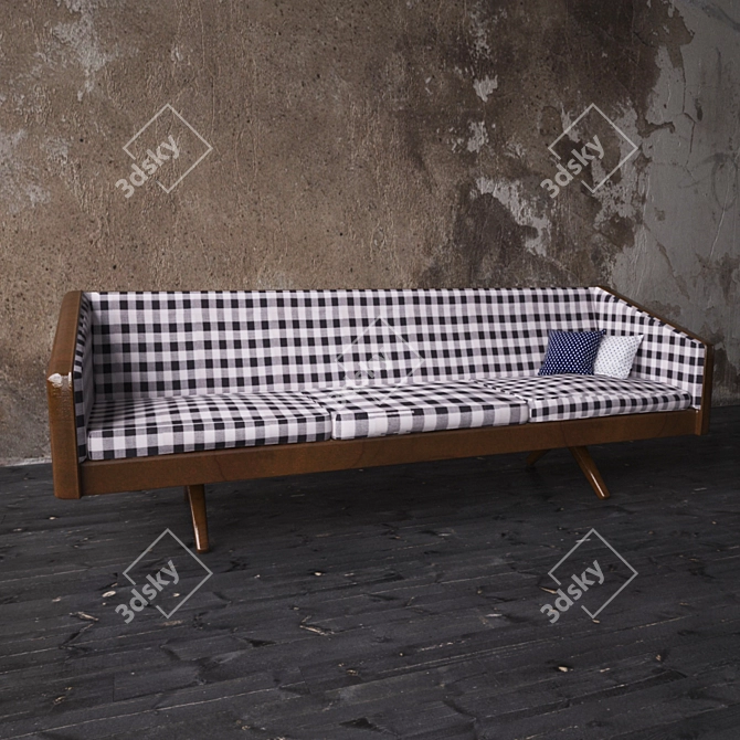 Stylish Modular Sofa Set 3D model image 1