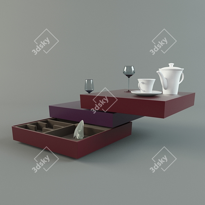 Sleek Swivel Ottoman 3D model image 1