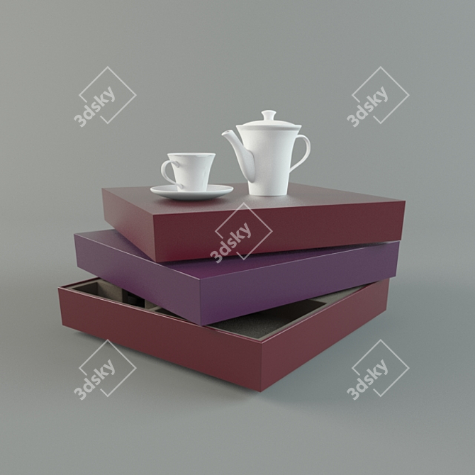 Sleek Swivel Ottoman 3D model image 2