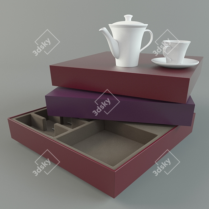 Sleek Swivel Ottoman 3D model image 3