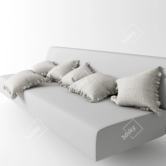 Luxurious Comfort: 50x50cm Pillows 3D model image 1