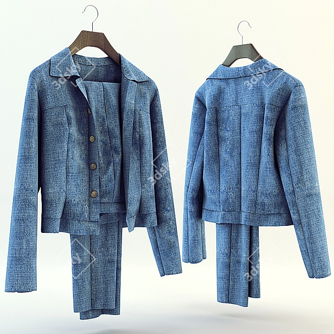 Eldorado Denim Duo: Jacket & Pants 3D model image 1