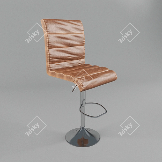 Elegant Leather Swivel Bar Stool 3D model image 1