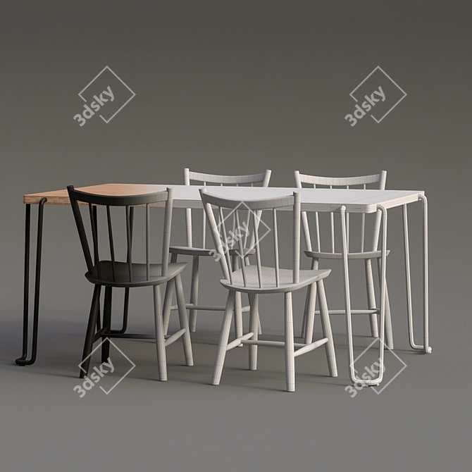 Sleek Graf Table Set: BM J49 3D model image 2