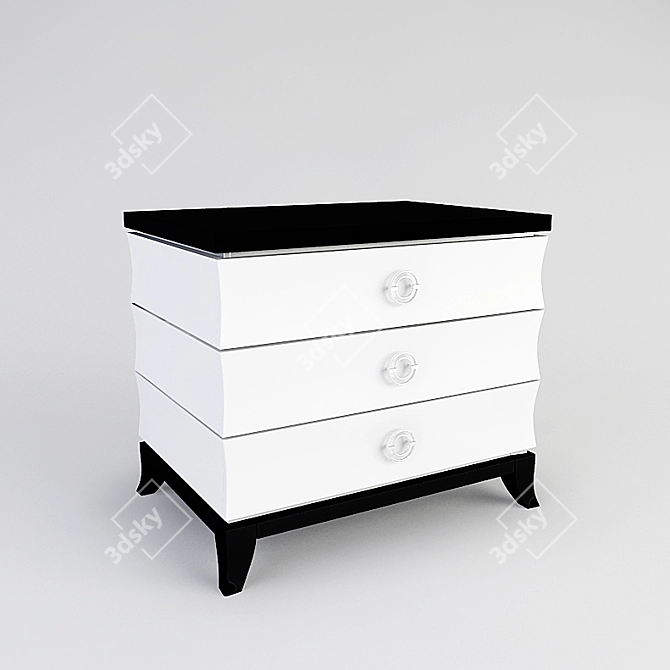 If the translation of "малая тумба" is "small cabinet", a suggested title could be:

Compact Storage Solution

( 3D model image 1