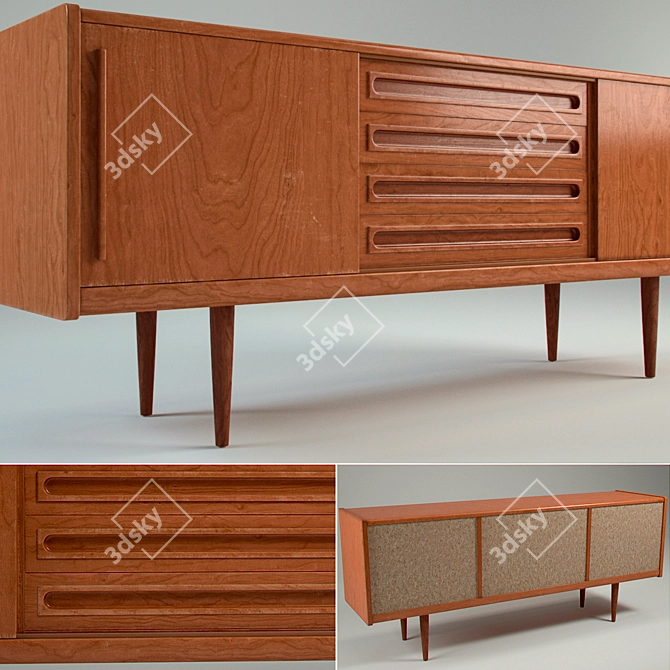 Authentic Aged Vintage Sideboard 3D model image 1