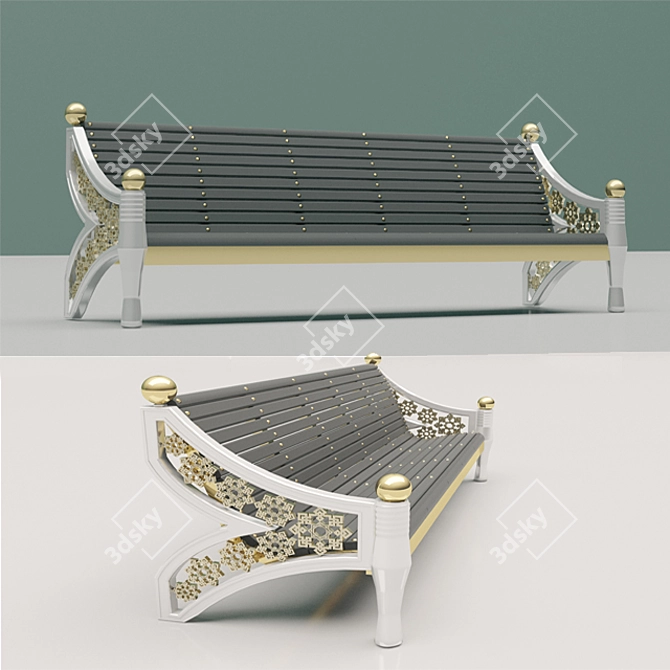 Outdoor Park Bench 3D model image 1