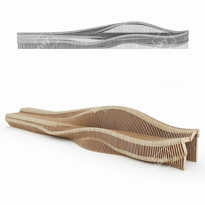 Parametric Wood Rakes: Flowing Aesthetics 3D model image 1