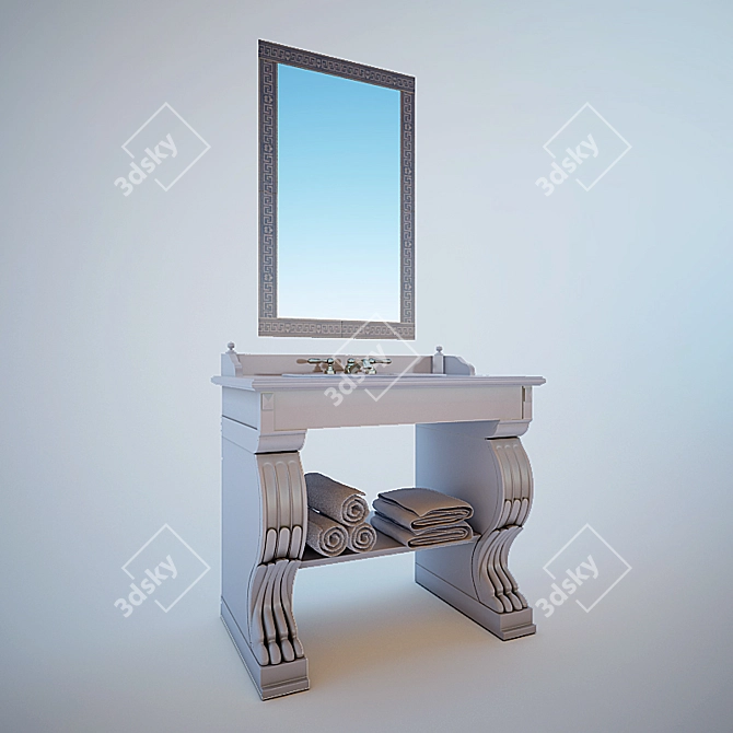 Vintage Wash Basin 3D model image 1