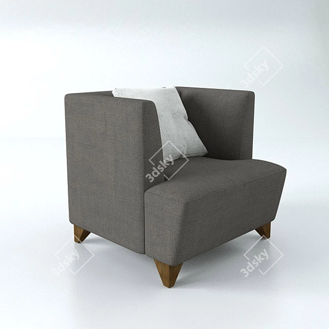 AbitaStyle Comfy Single Sofa 3D model image 1