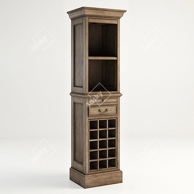 Vintage Wine Storage Cabinet 3D model image 1