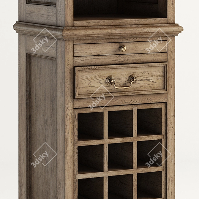 Vintage Wine Storage Cabinet 3D model image 2