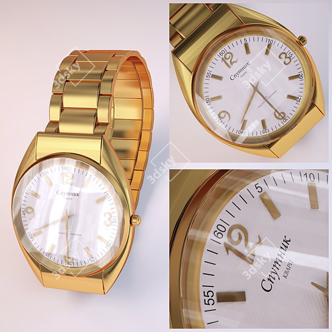 Satellite Men's Watch 3D model image 1