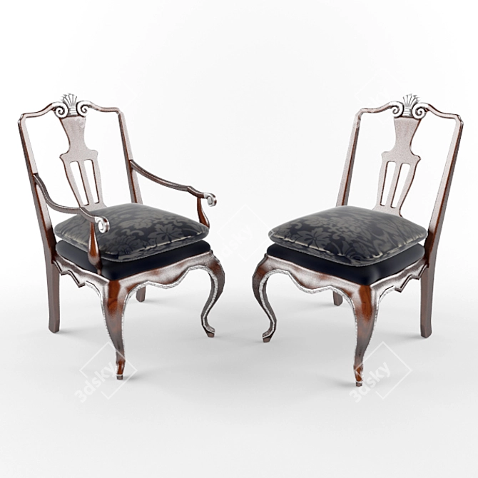 Elegant Classic Chairs 3D model image 1