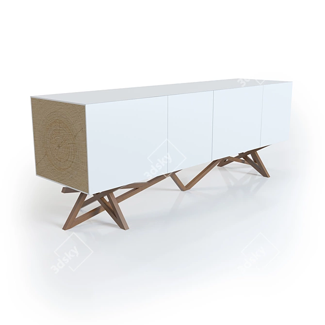 Sleek SAGA Sideboard - Roche Bobois 3D model image 1