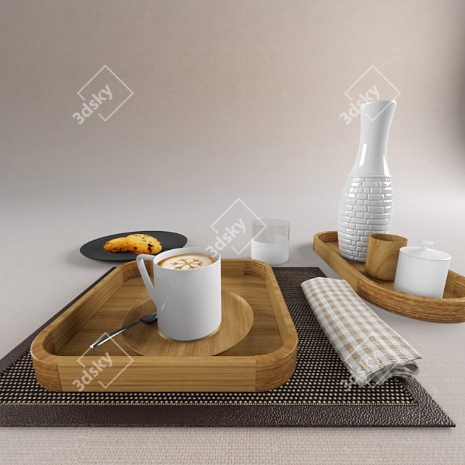 Elegant Dining Set 3D model image 1