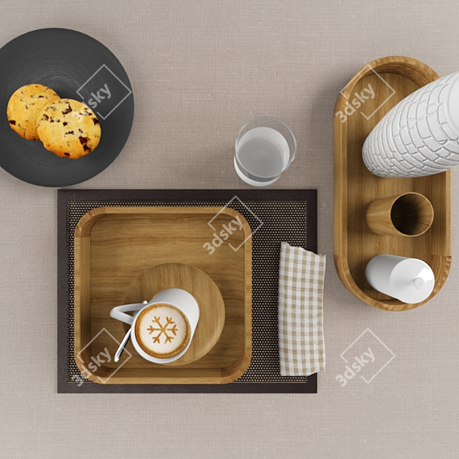 Elegant Dining Set 3D model image 2