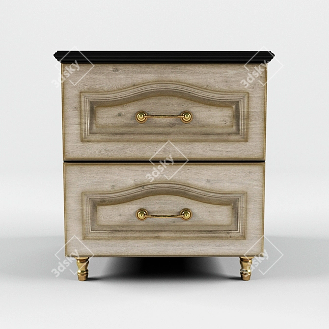 Classic Style Bedside Table 3D model image 2