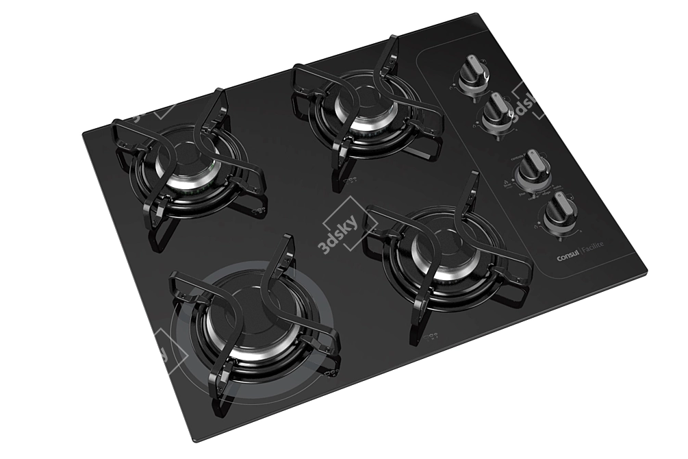 Consul 4-Burner Cooktop with Auto Ignition 3D model image 1