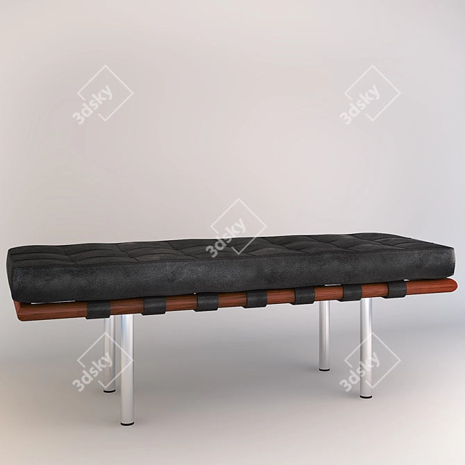 Modern Barcelona Bench - Elegant and Versatile 3D model image 1