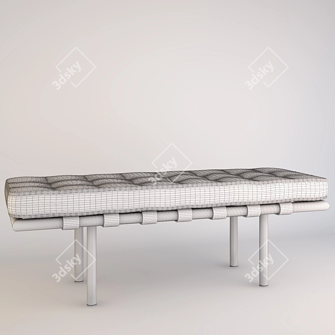 Modern Barcelona Bench - Elegant and Versatile 3D model image 2