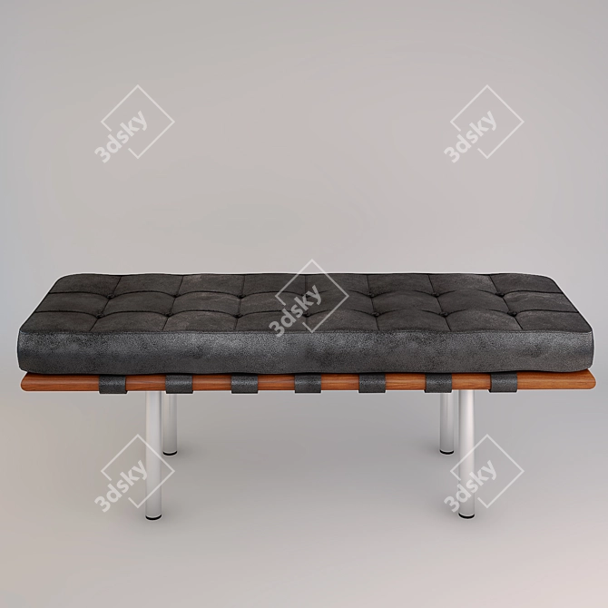 Modern Barcelona Bench - Elegant and Versatile 3D model image 3