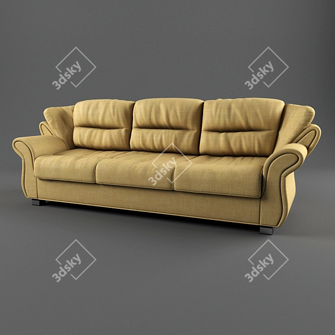 Title: Triple Canvas Sofa 3D model image 1