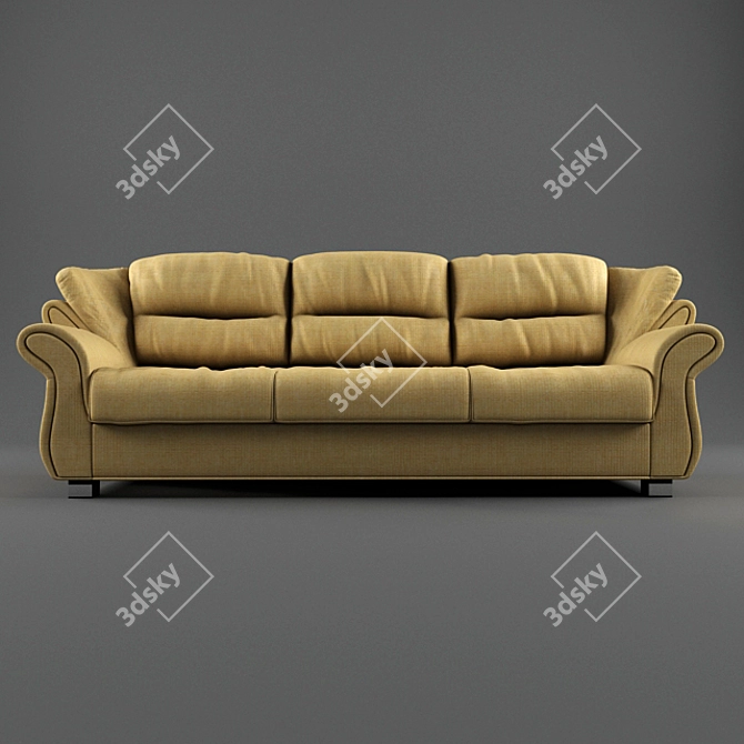 Title: Triple Canvas Sofa 3D model image 2