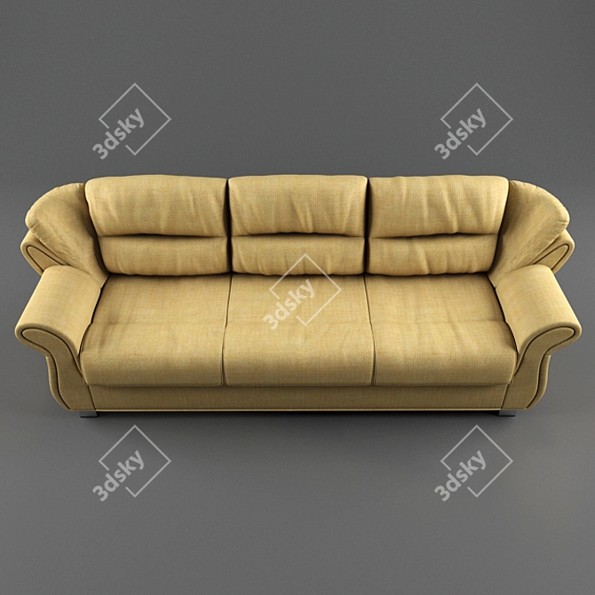 Title: Triple Canvas Sofa 3D model image 3