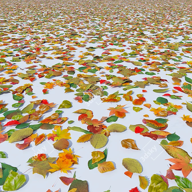 Autumn Foliage Collection: 48 Unique Leaf Models, 6200 Polygons 3D model image 1
