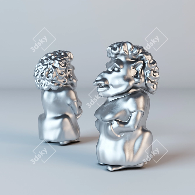 Whimsical Granny Sculpture 3D model image 1