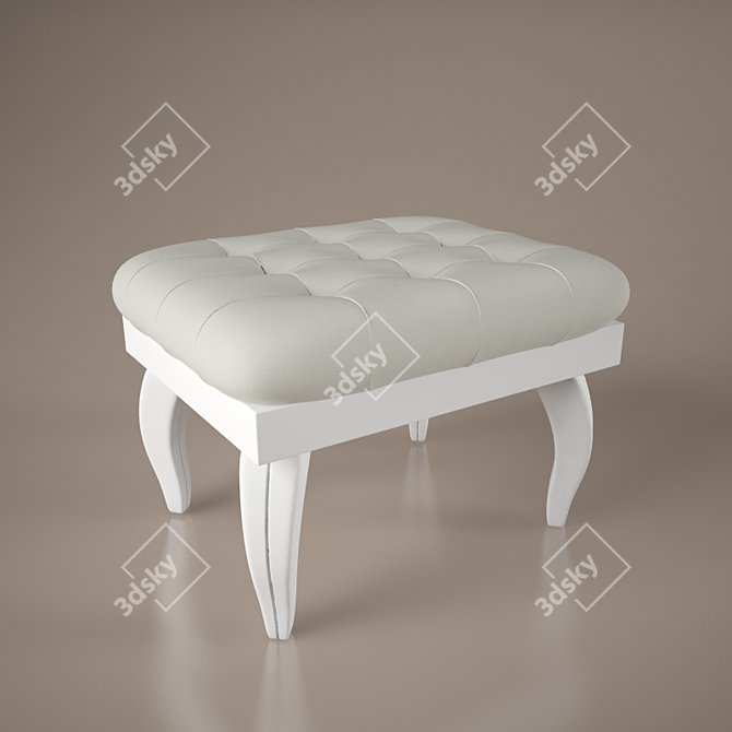 Classic Upholstered Ottoman 3D model image 1