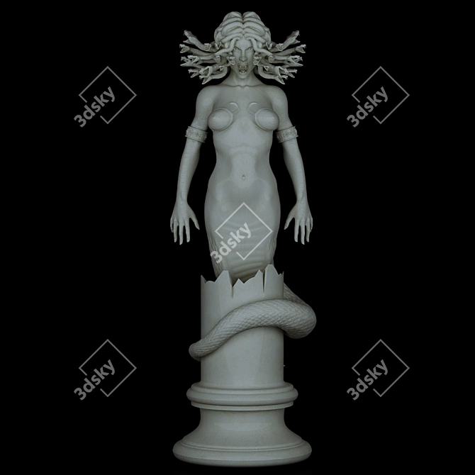 Gorgon's Curse Medusa Necklace 3D model image 2