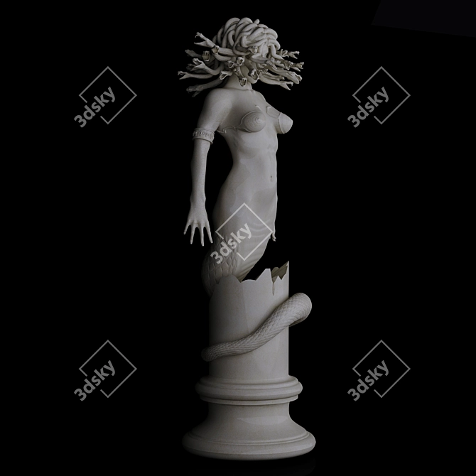 Gorgon's Curse Medusa Necklace 3D model image 3