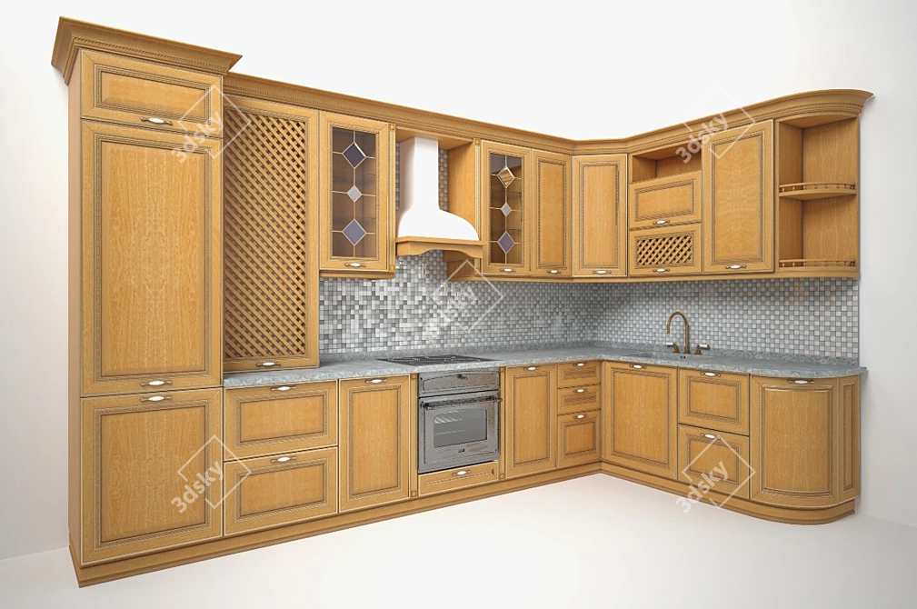 Timeless Elegance: Classic Kitchen 3D model image 1