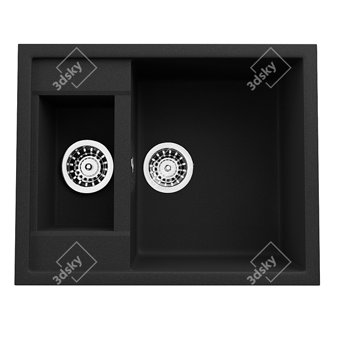 Longran Ultra 615 Granite Kitchen Sink 3D model image 1