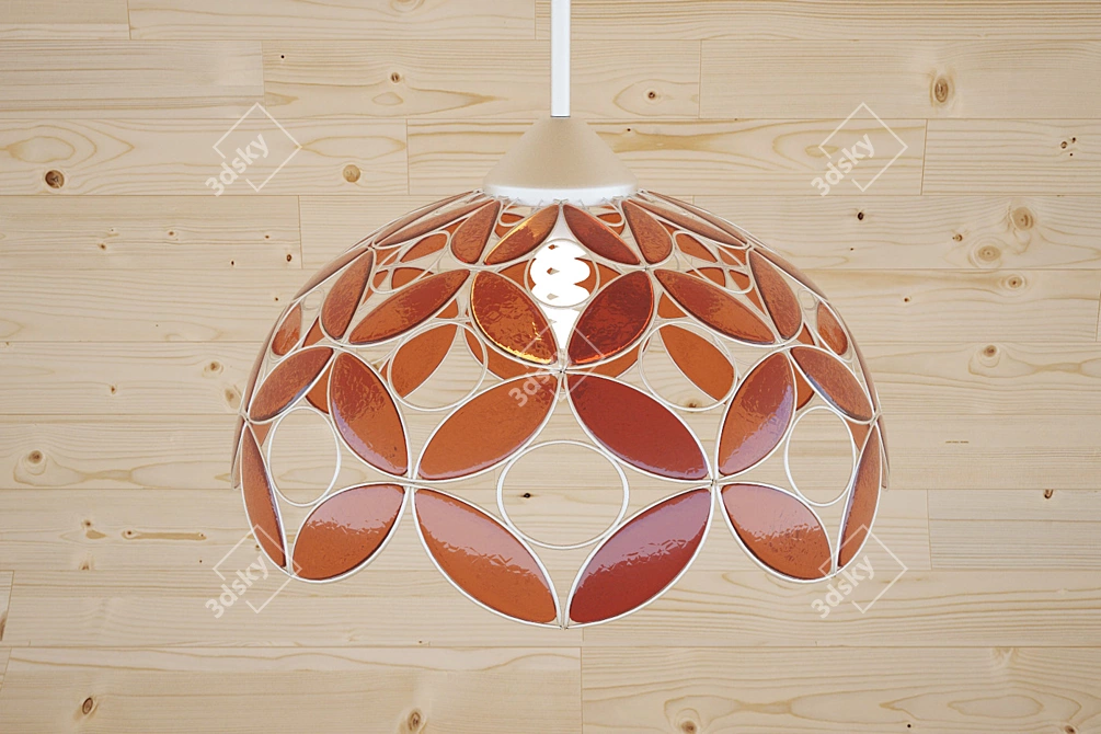 Modern Glass and Metal Chandelier 3D model image 1