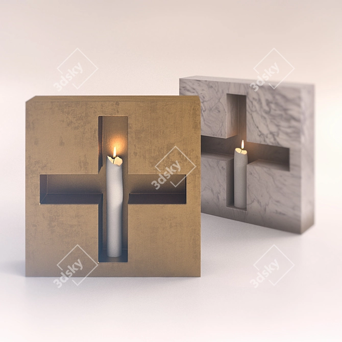 Bronze Marble CandlestiX 3D model image 1