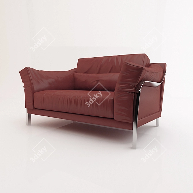 Italian Leather Sofa: Elegant and Versatile 3D model image 1