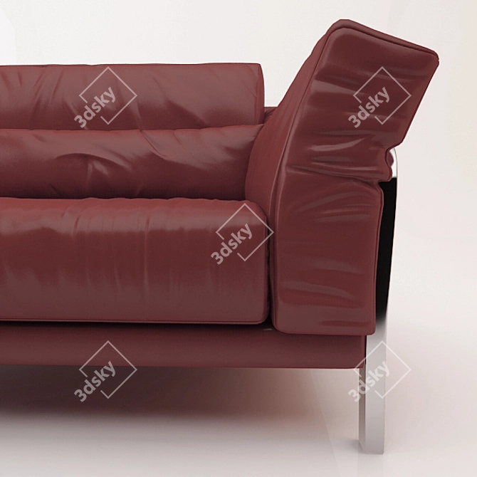 Italian Leather Sofa: Elegant and Versatile 3D model image 2