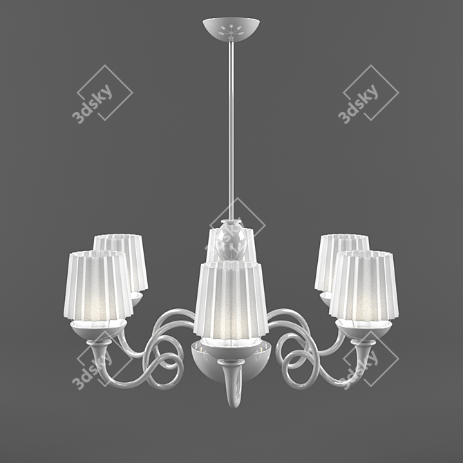 Elegant White Chandelier 3D model image 1