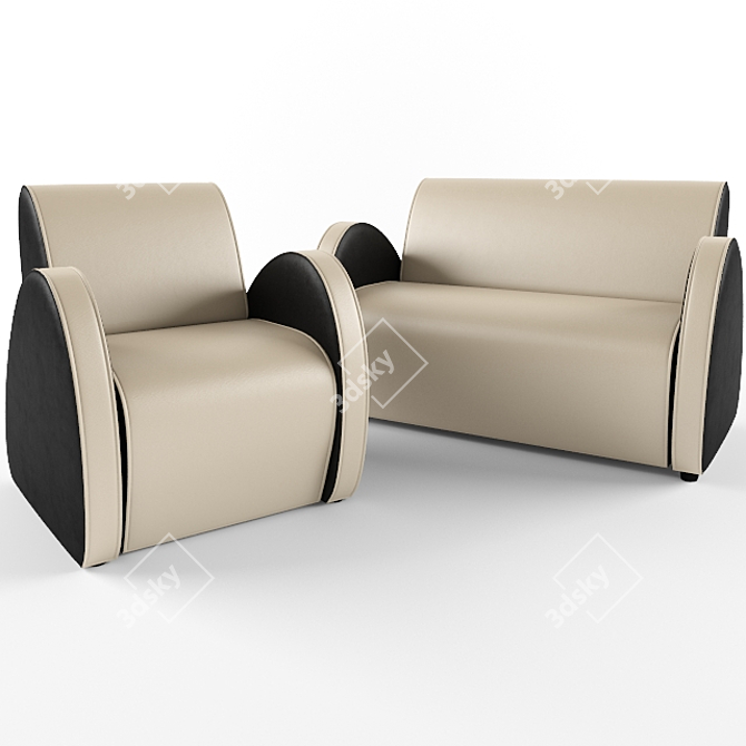 Extra Comfort Sofa Set 3D model image 1