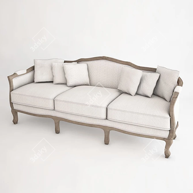 Dialma Brown Wooden Sofa 3D model image 1