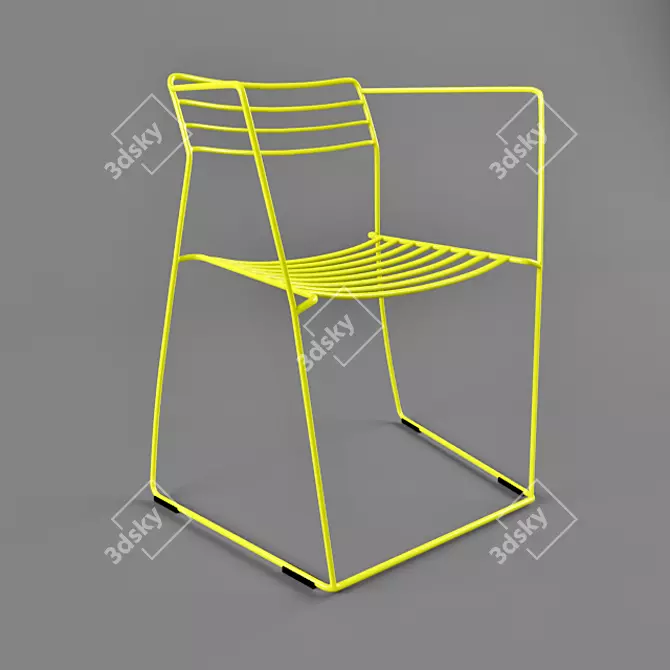 Steel Wire Chair: Sleek Modern Design 3D model image 1