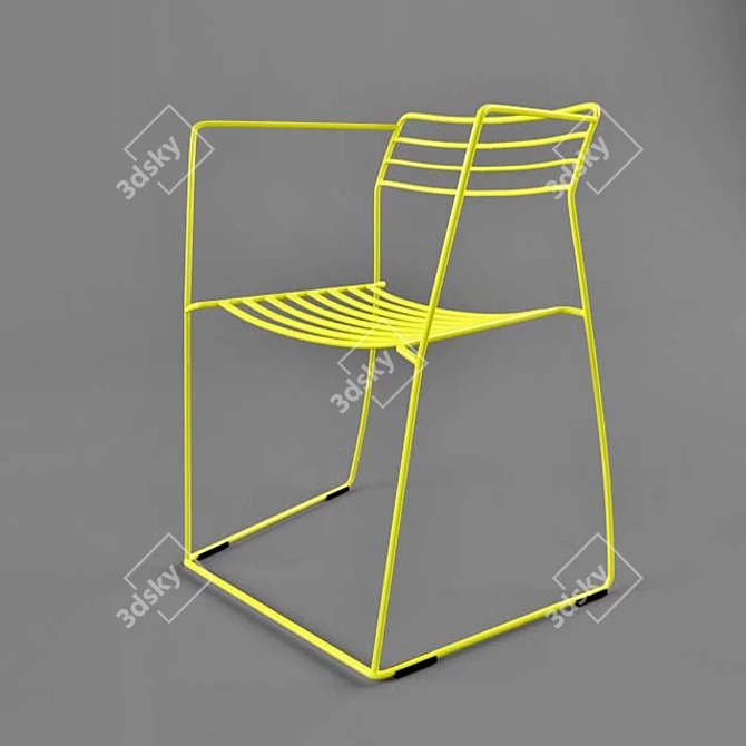 Steel Wire Chair: Sleek Modern Design 3D model image 2